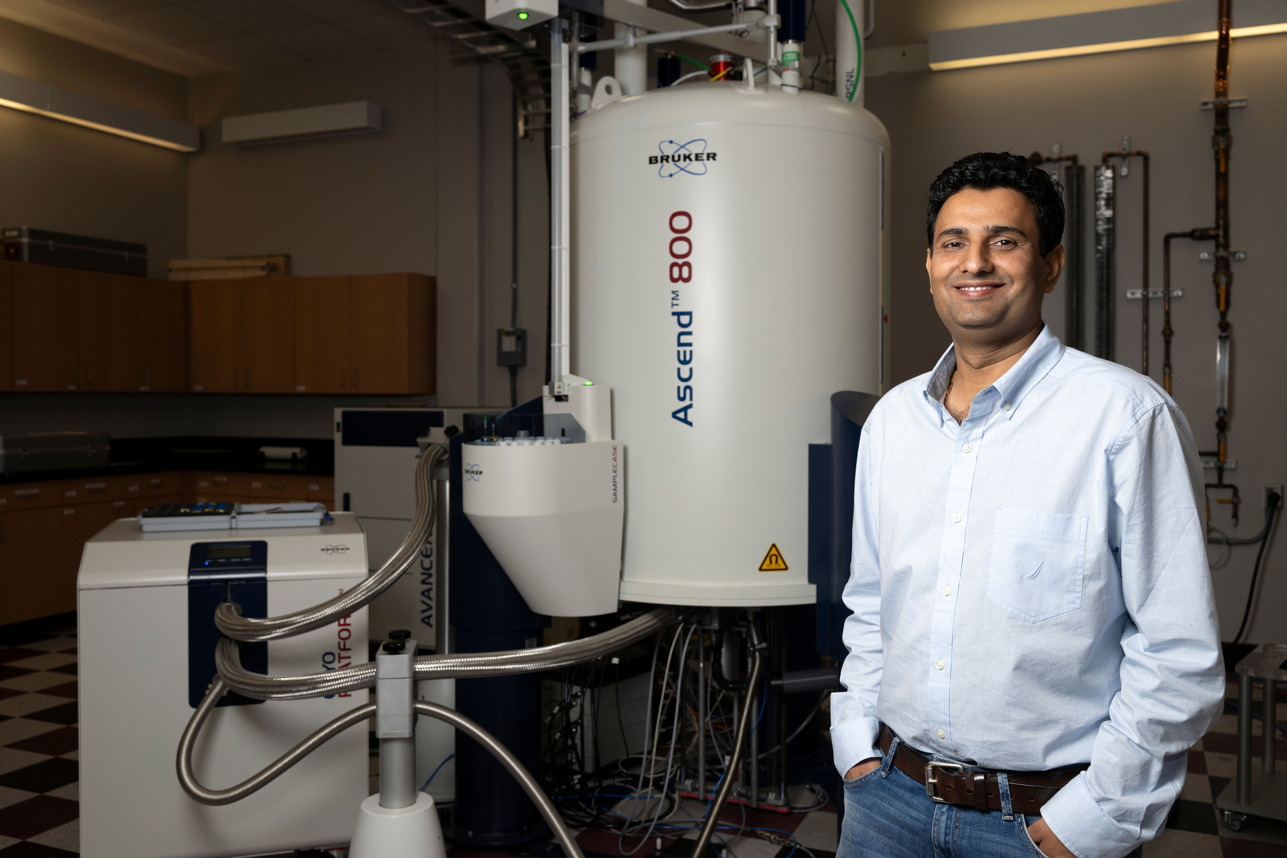 Shrikant Sharma in the NMR Facility